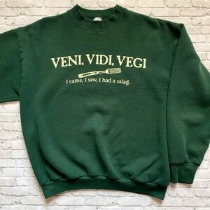Vintage 90s Vegi Salad Green Crewneck Sweater